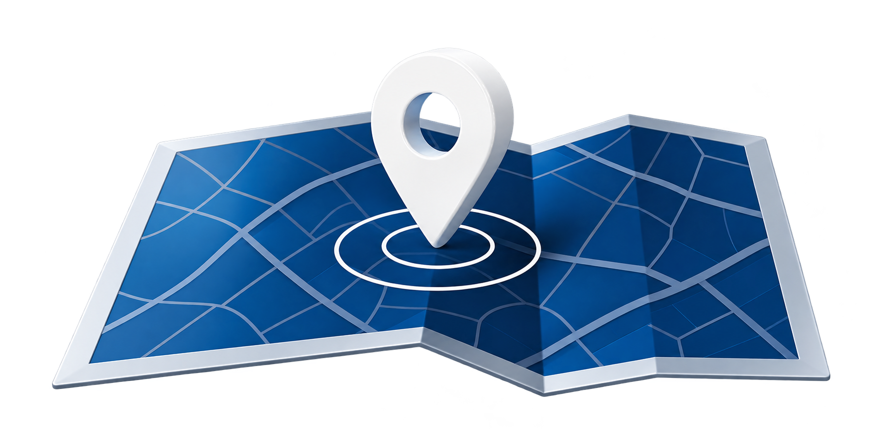 Location pin marking an arranged on-site service visit